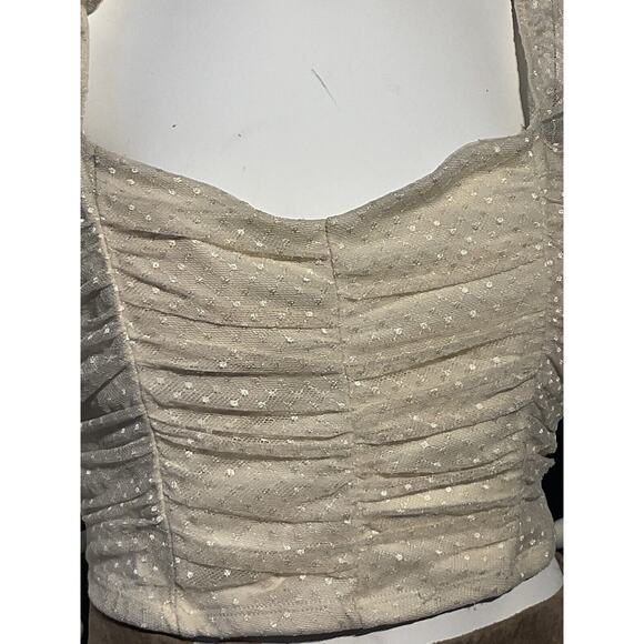 Windsor Cream And Gold Zipped Crop Top Blouse - Picture 3 of 9